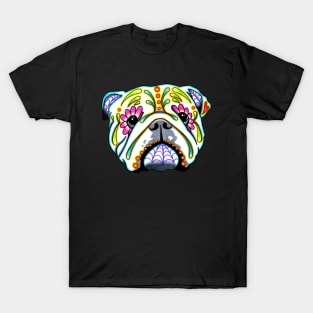 English Bulldog - Day of the Dead Sugar Skull Dog T-Shirt